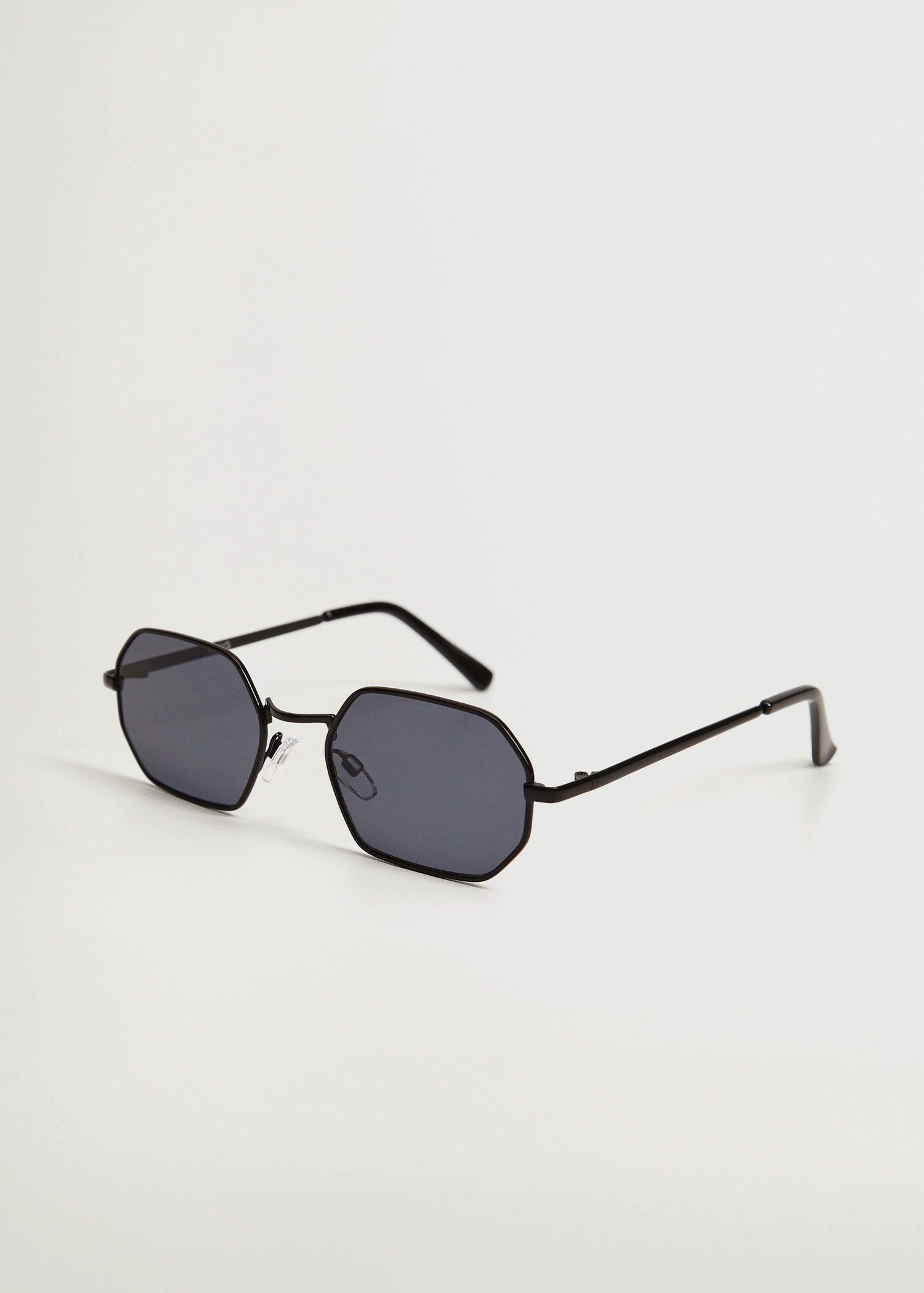 Black Hexagonal Frame Sunglasses, Women, , large image number 0