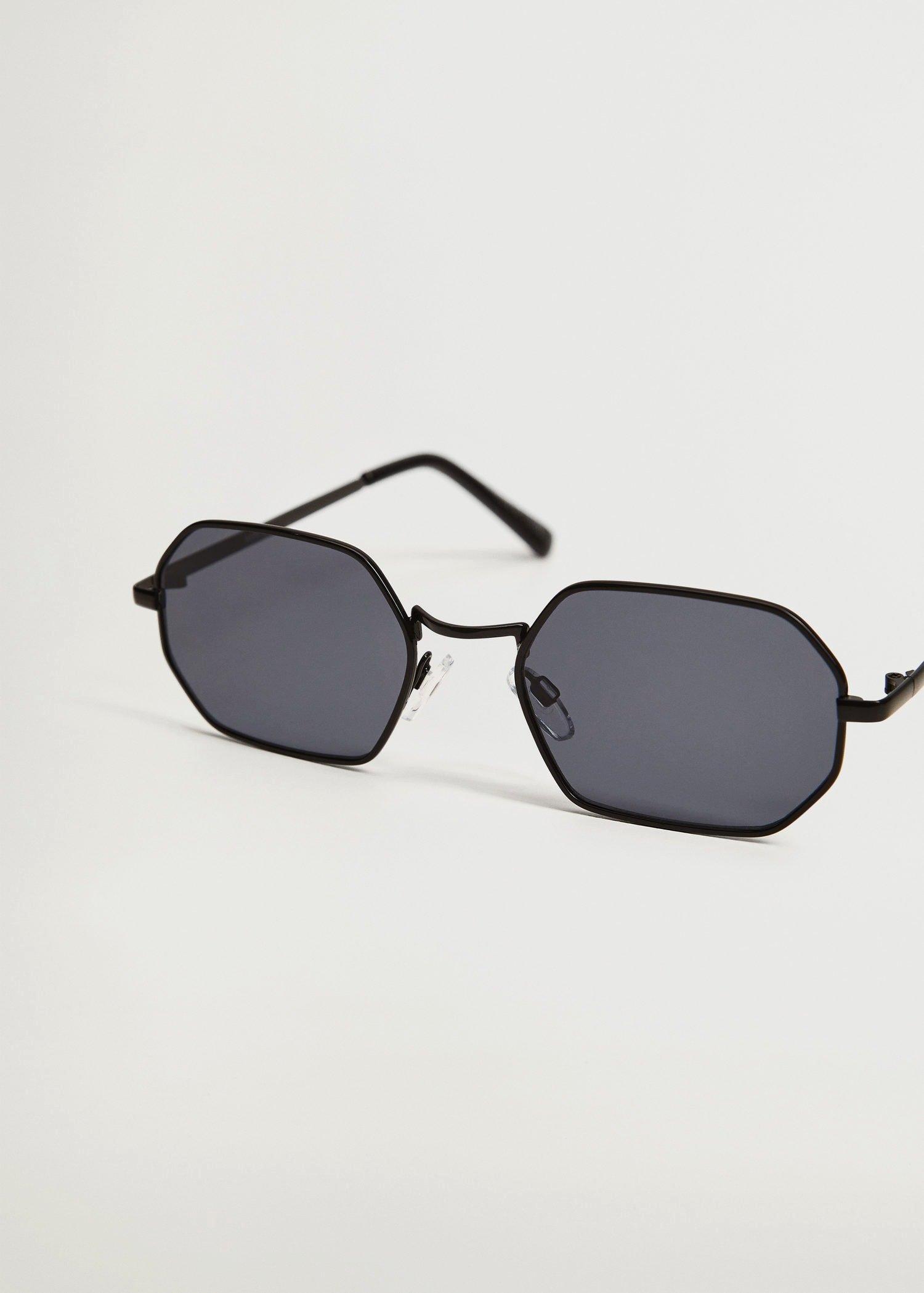 Black Hexagonal Frame Sunglasses, Women, , large image number 2