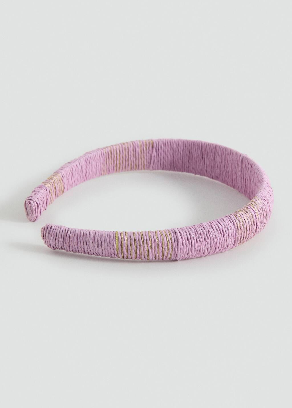 LT-PASTEL PURPLE Raffia hairband, Kids Girl, Light-Pastel Purple, large image number 0