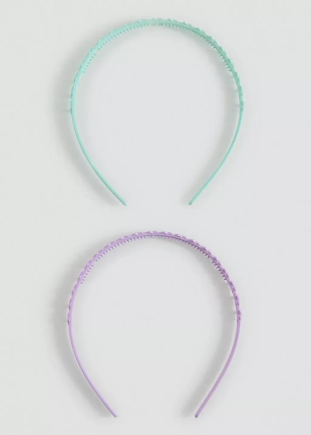 TURQUOISE - AQUA Headband 2 pack, Kids Girl, Turquoise - Aqua, large image number 1