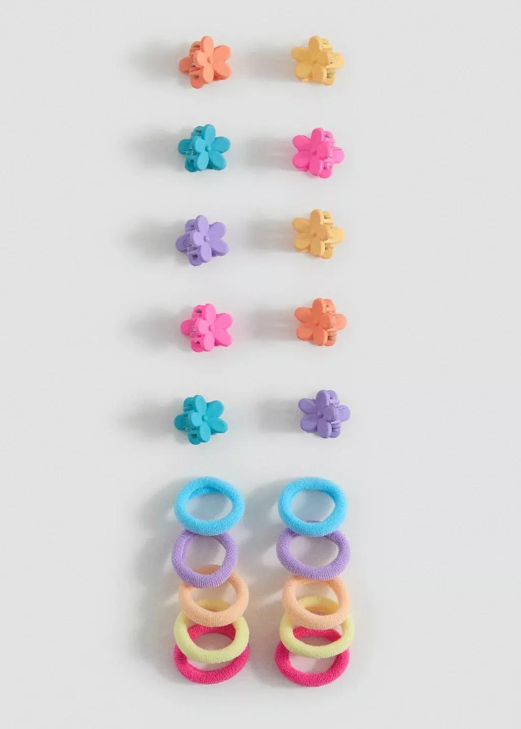 PINK Pack of hairpins and hair bands, Kids Girl, Pink, large image number 1