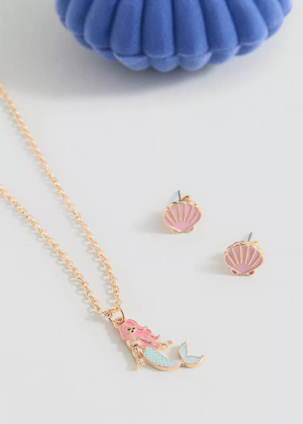 GOLD Necklace and earrings set, Kids Girl, Gold, large image number 2