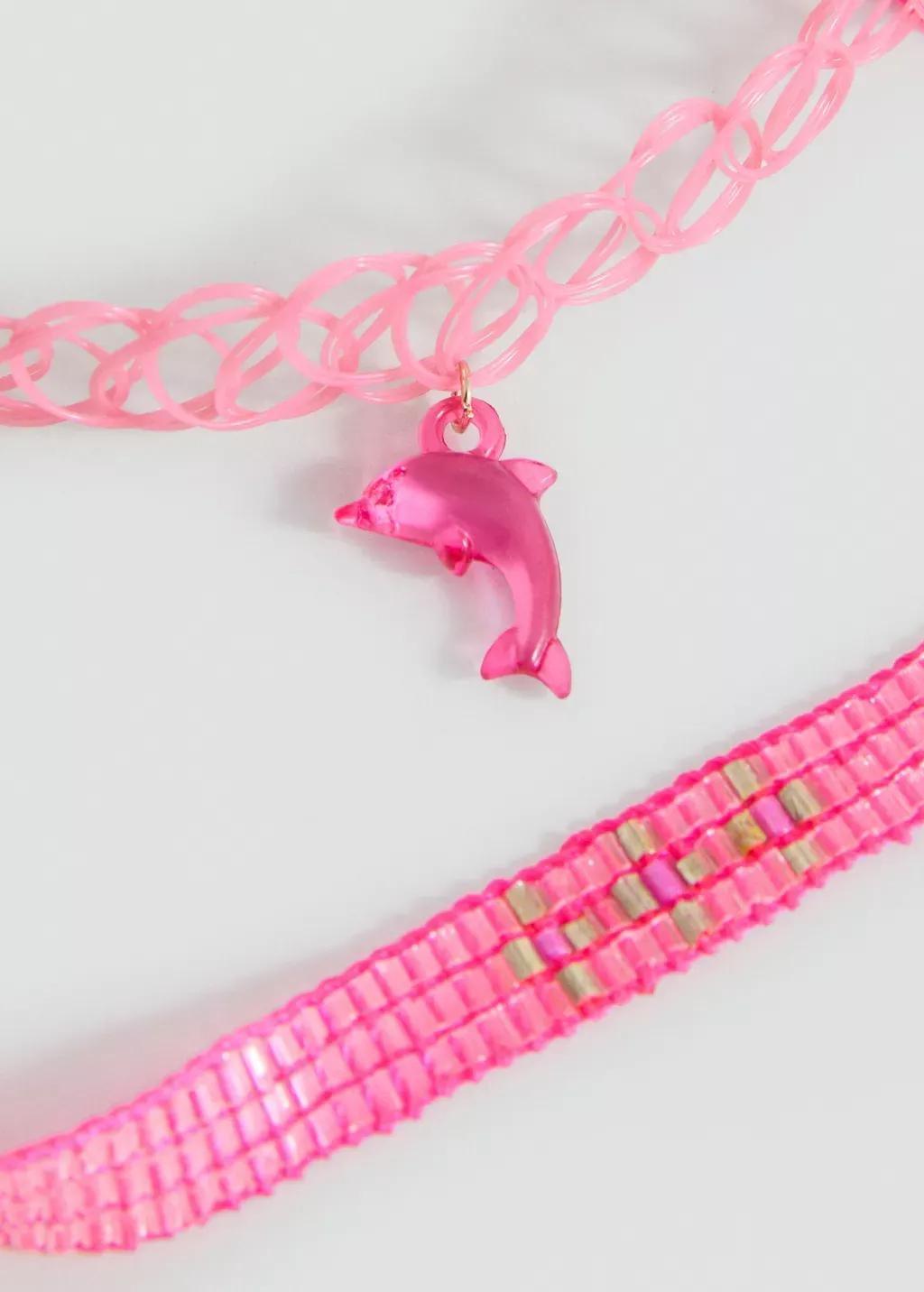 Pink 2 Pack Of Necklaces, Pink, large image number 0
