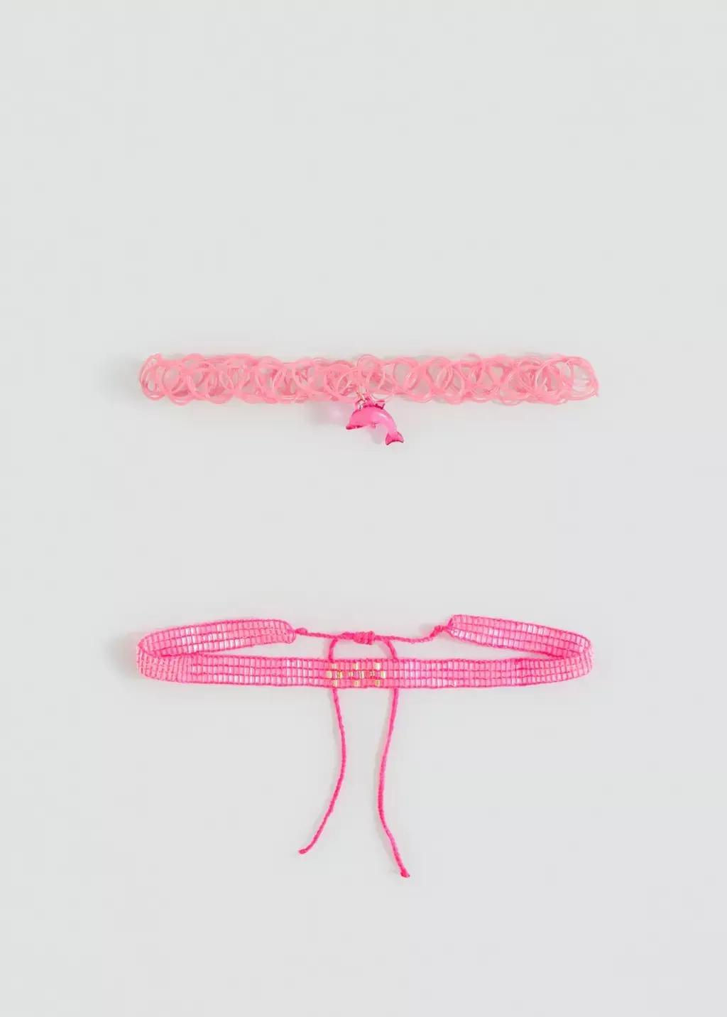 Pink 2 Pack Of Necklaces, Pink, large image number 1