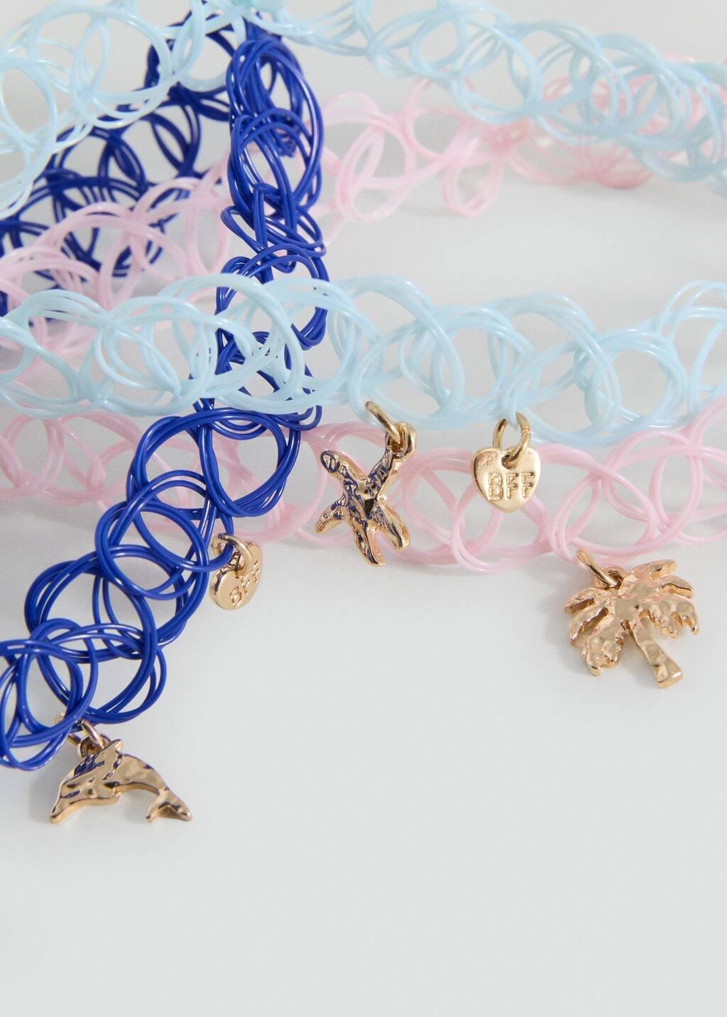 Pink Pack Of 3 Chokers, Pink, large image number 0