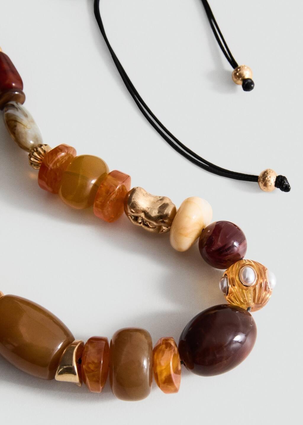 BROWN Maxi necklace with combined resin balls, Brown, large image number 0