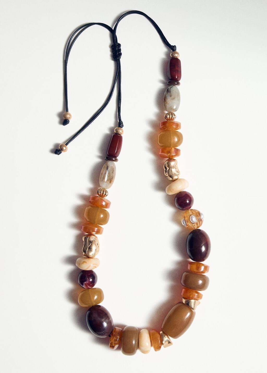 BROWN Maxi necklace with combined resin balls, Brown, large image number 1
