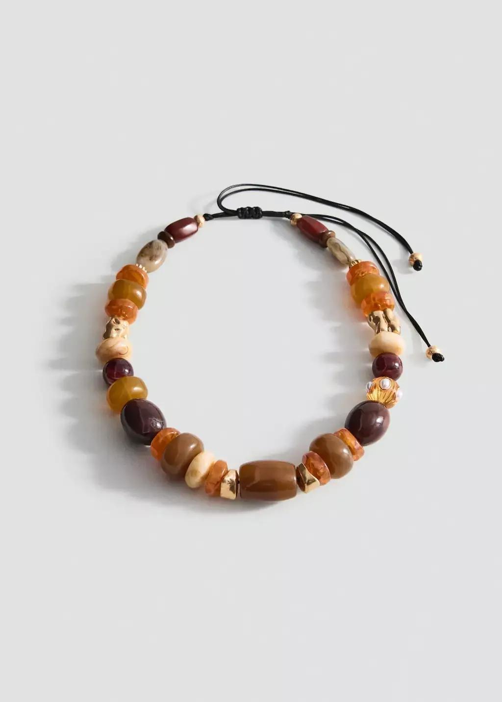 BROWN Maxi necklace with combined resin balls, Brown, large image number 4