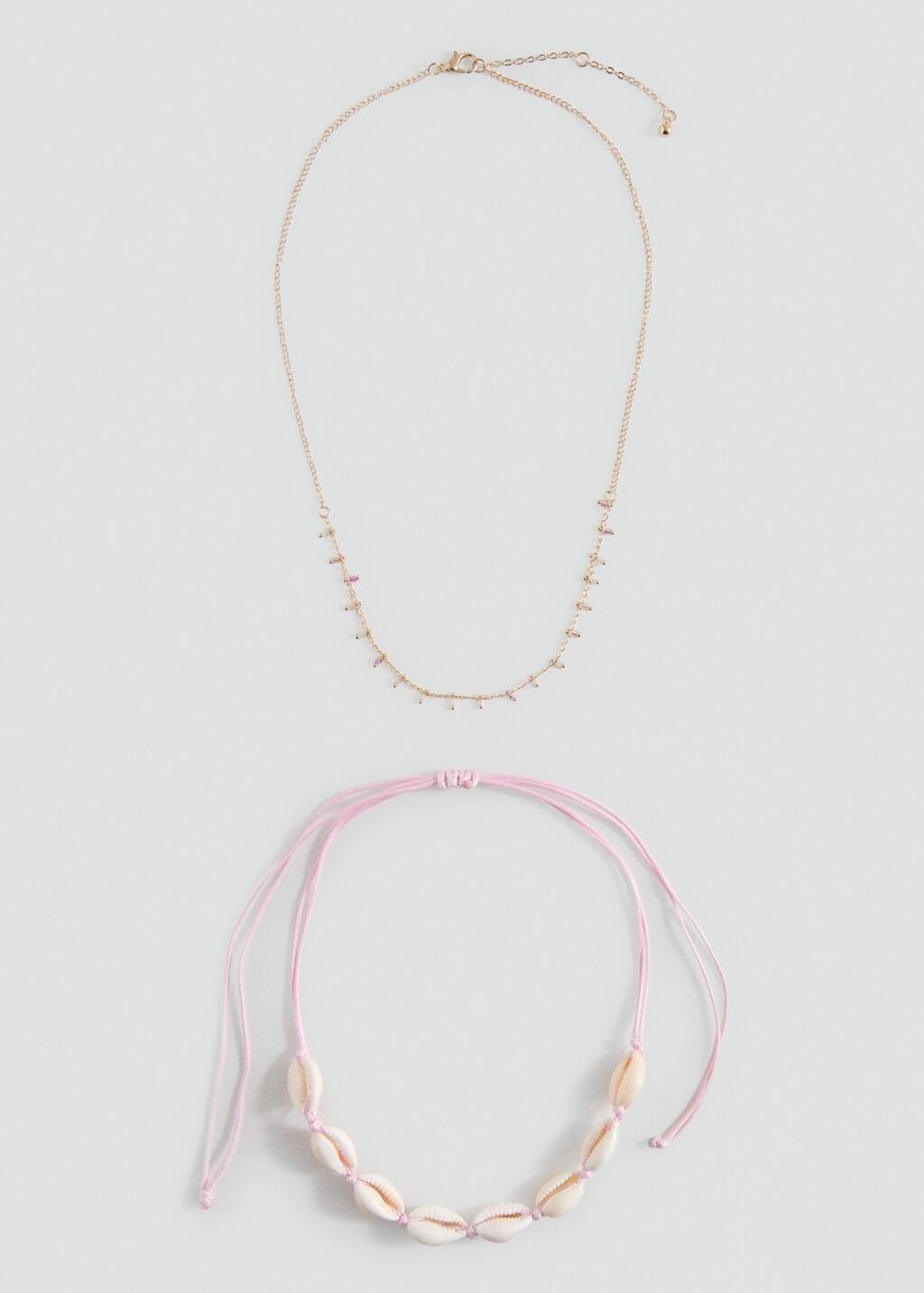 LT PASTEL BROWN 2 pack of necklaces, Kids Girl, Light Pastel Brown, large image number 1