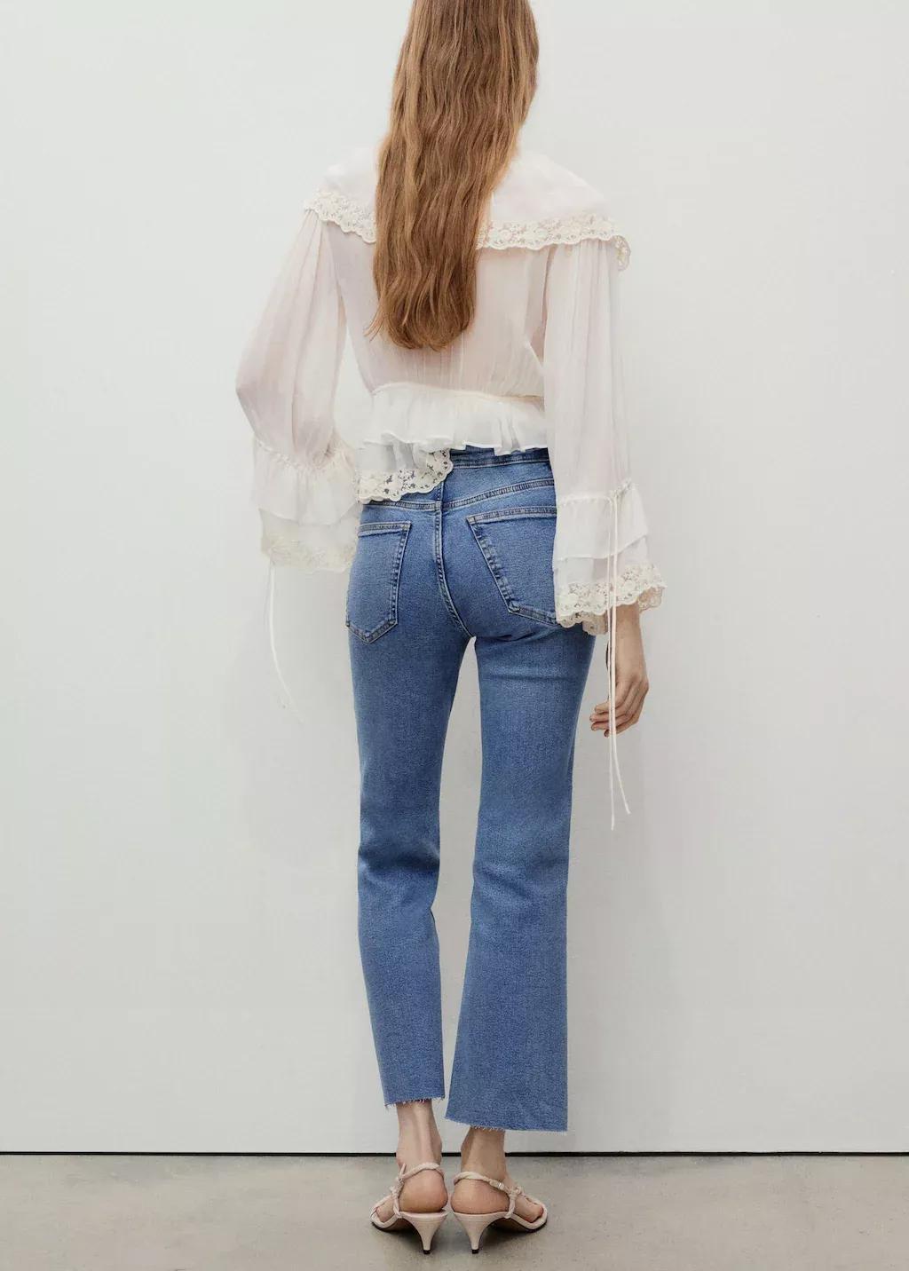 Blue Sienna Flared Cropped Jeans, Open Blue, large image number 8