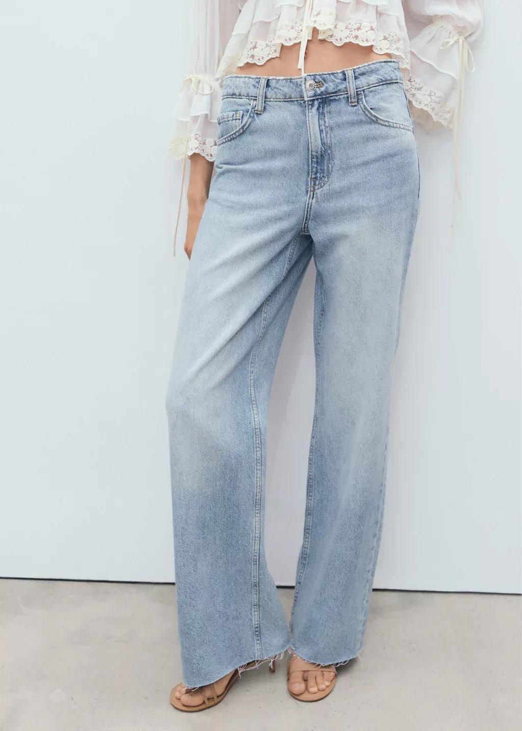 Blue Danila Wide-Leg High-Rise Jeans, , large image number 0