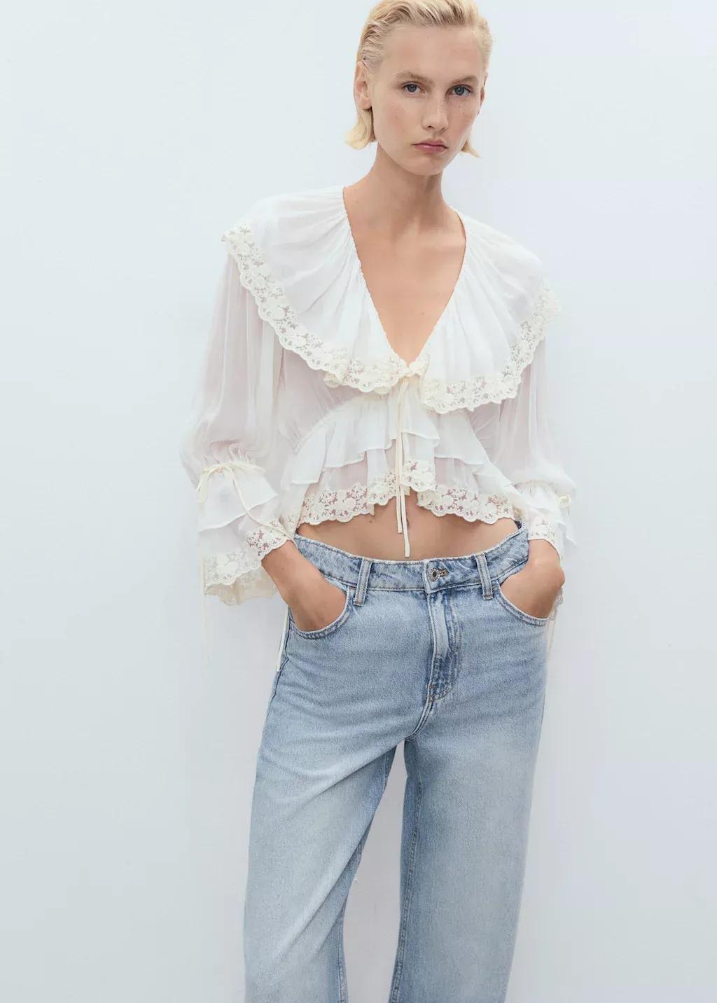 Blue Danila Wide-Leg High-Rise Jeans, , large image number 1