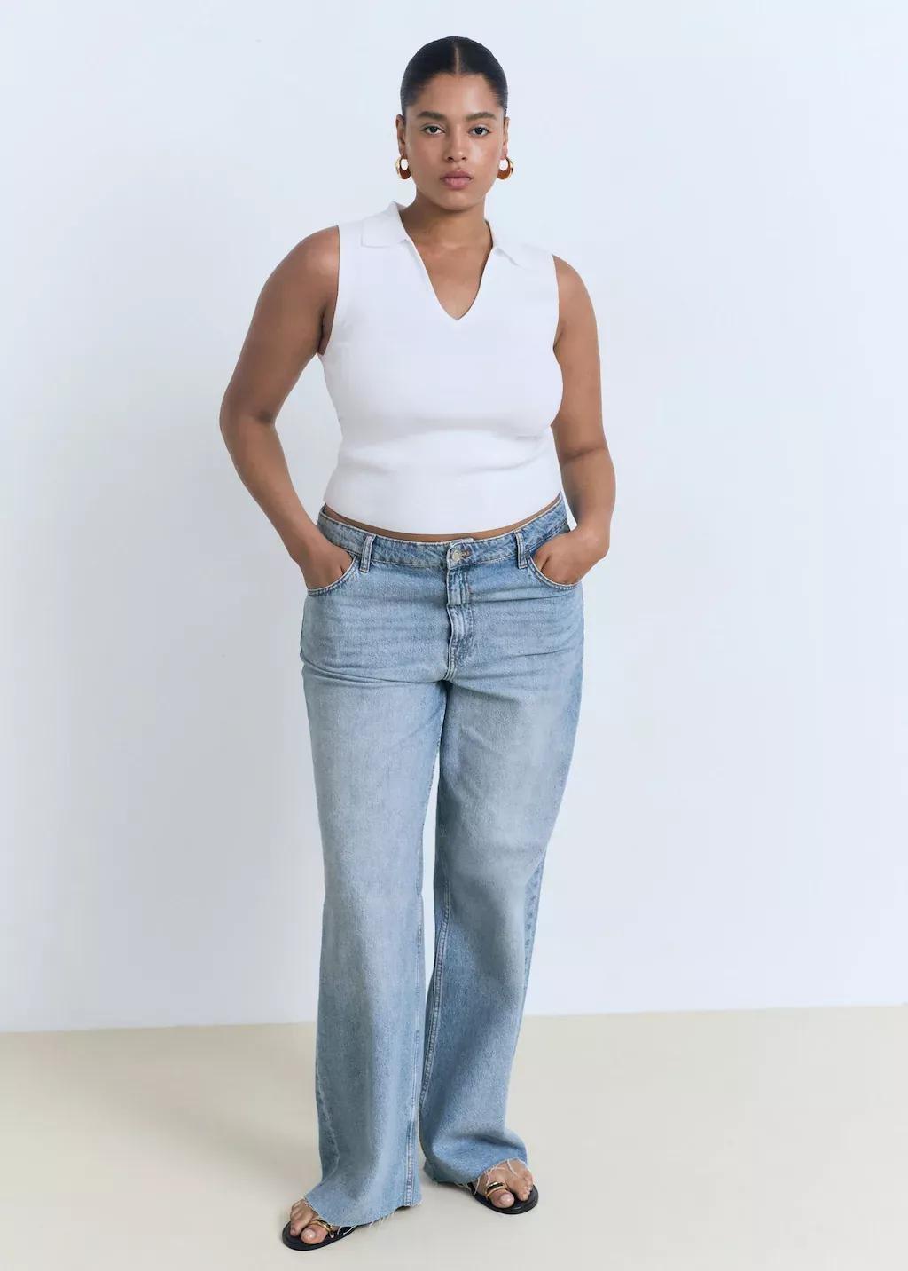 Blue Danila Wide-Leg High-Rise Jeans, , large image number 4