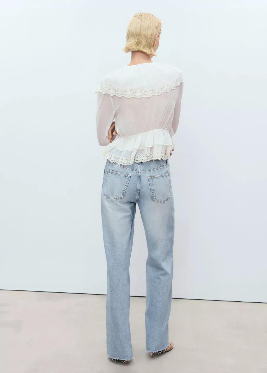 Blue Danila Wide-Leg High-Rise Jeans, , large image number 8