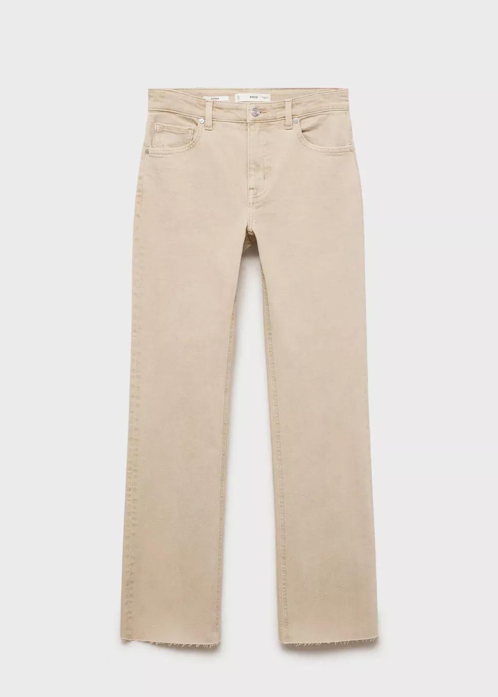 Beige Sienna Flared Cropped Jeans, Light Pastel Brown, large image number 3