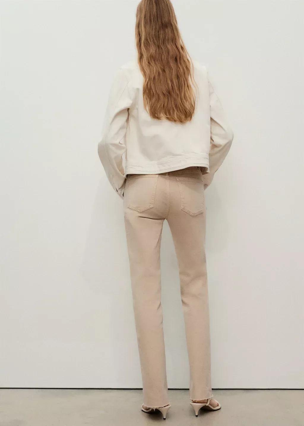 Beige Sienna Flared Cropped Jeans, Light Pastel Brown, large image number 5