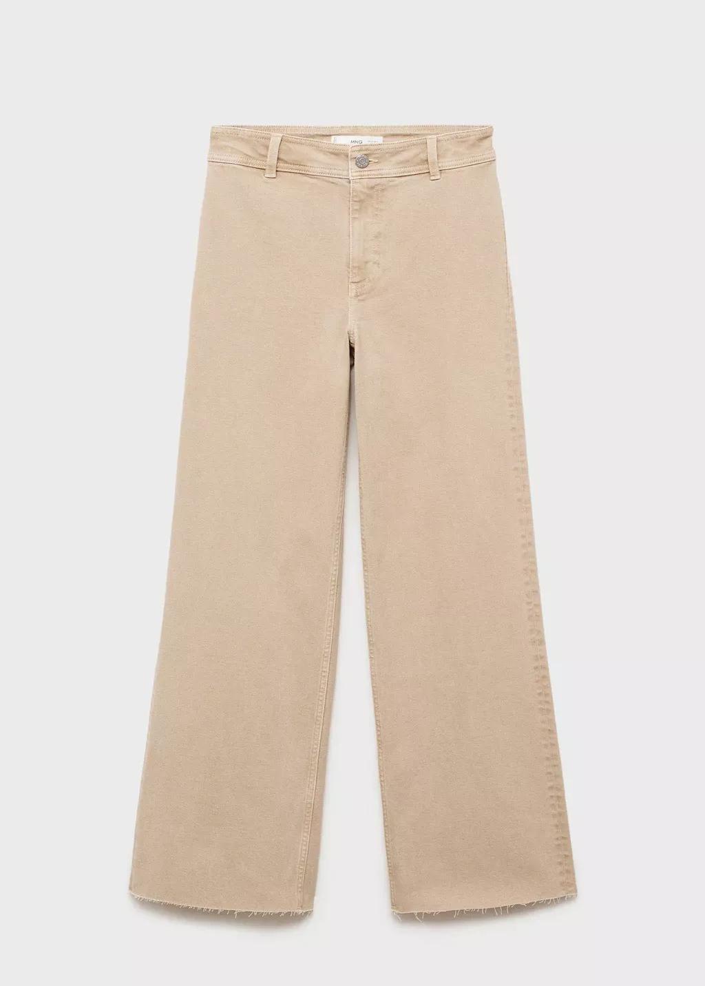 Beige Catherin Culotte High-Rise Jeans, 0201_07, large image number 3