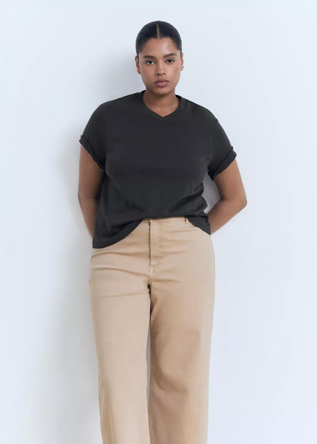 Beige Catherin Culotte High-Rise Jeans, 0201_07, large image number 5