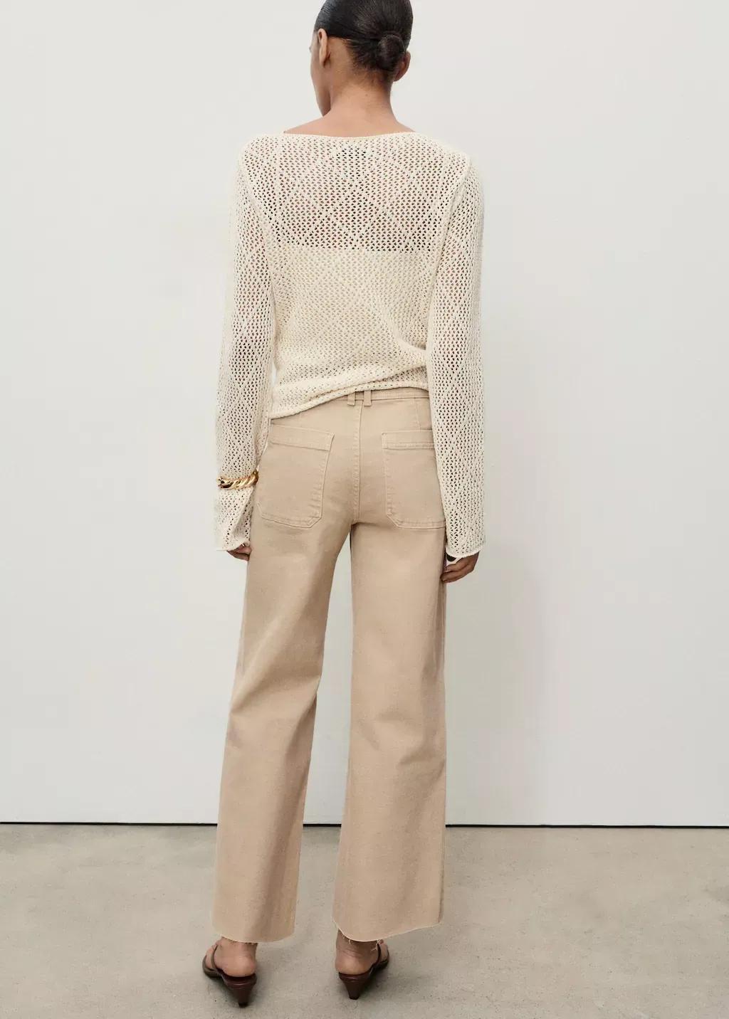 Beige Catherin Culotte High-Rise Jeans, 0201_07, large image number 7