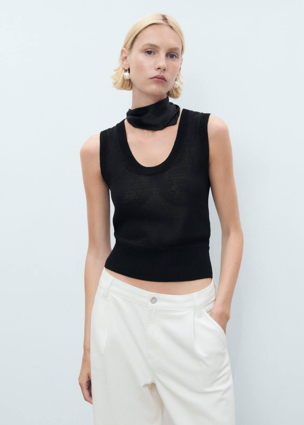 White Wide-Leg Pleated Jeans, , large image number 4