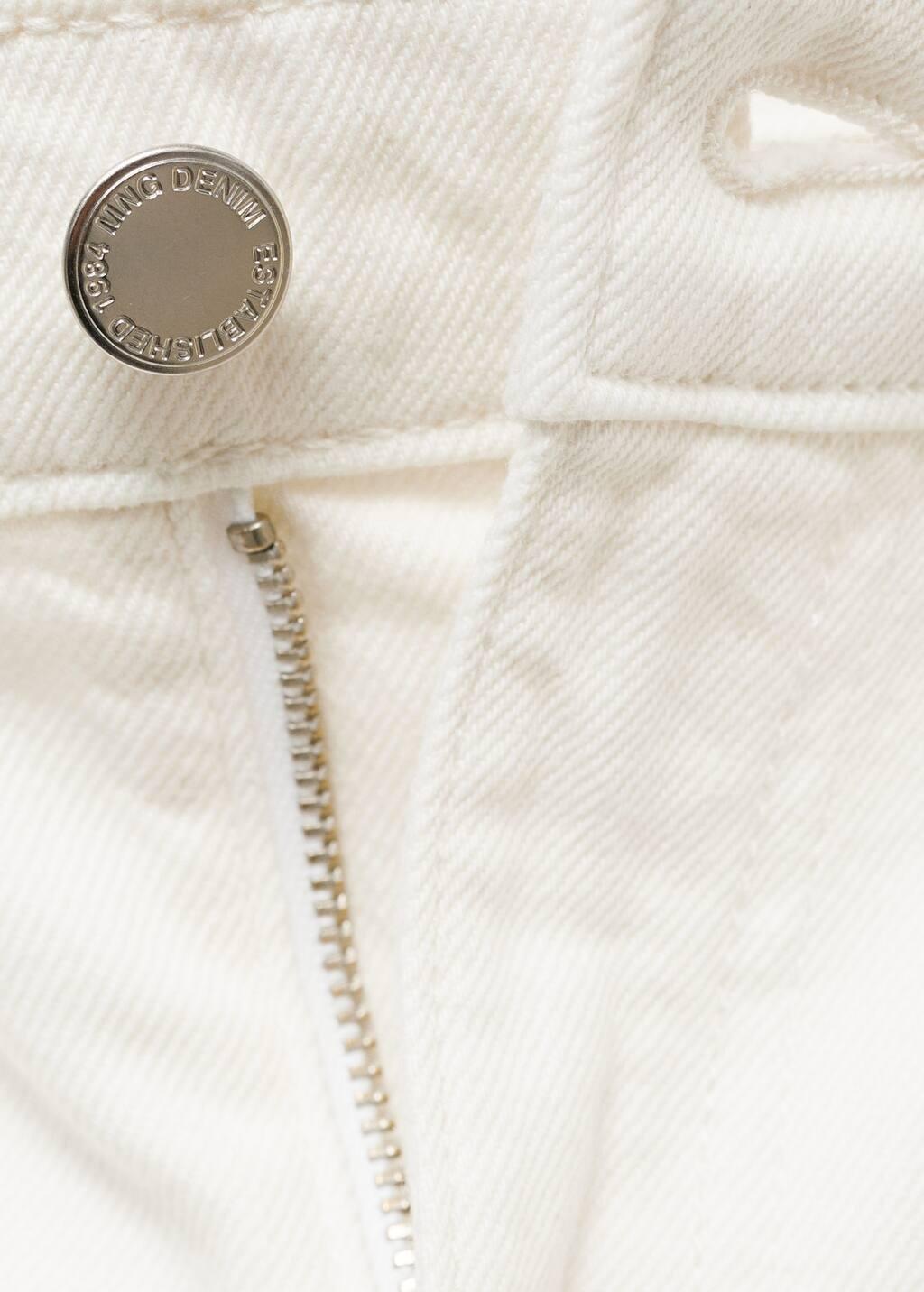 White Wide-Leg Pleated Jeans, , large image number 5