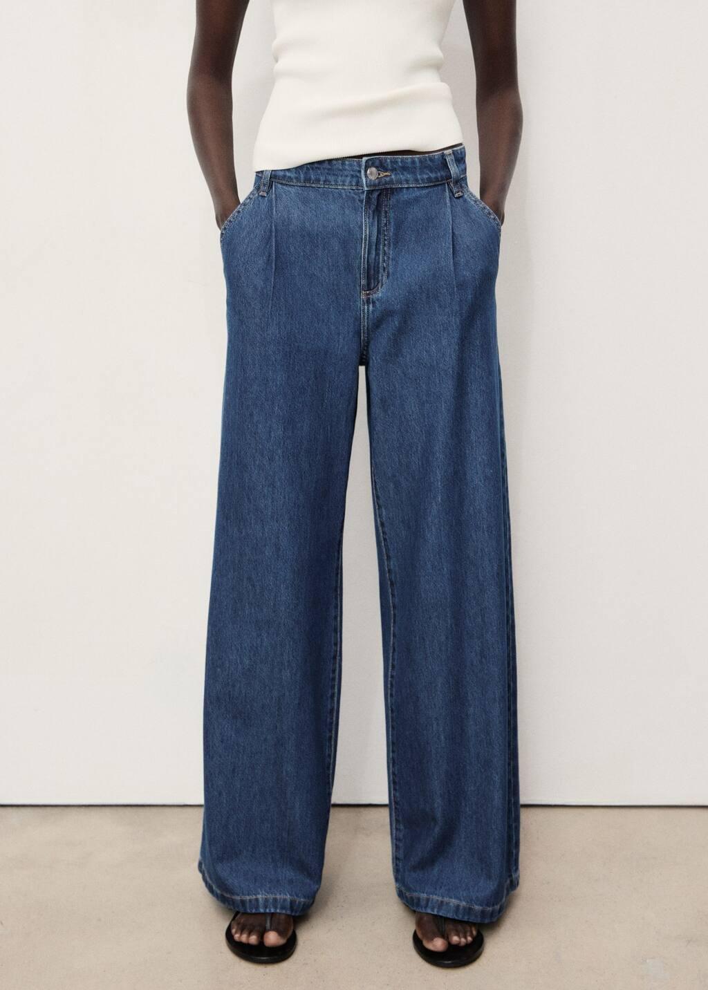 OPEN BLUE Wide-leg pleated jeans, , large image number 0