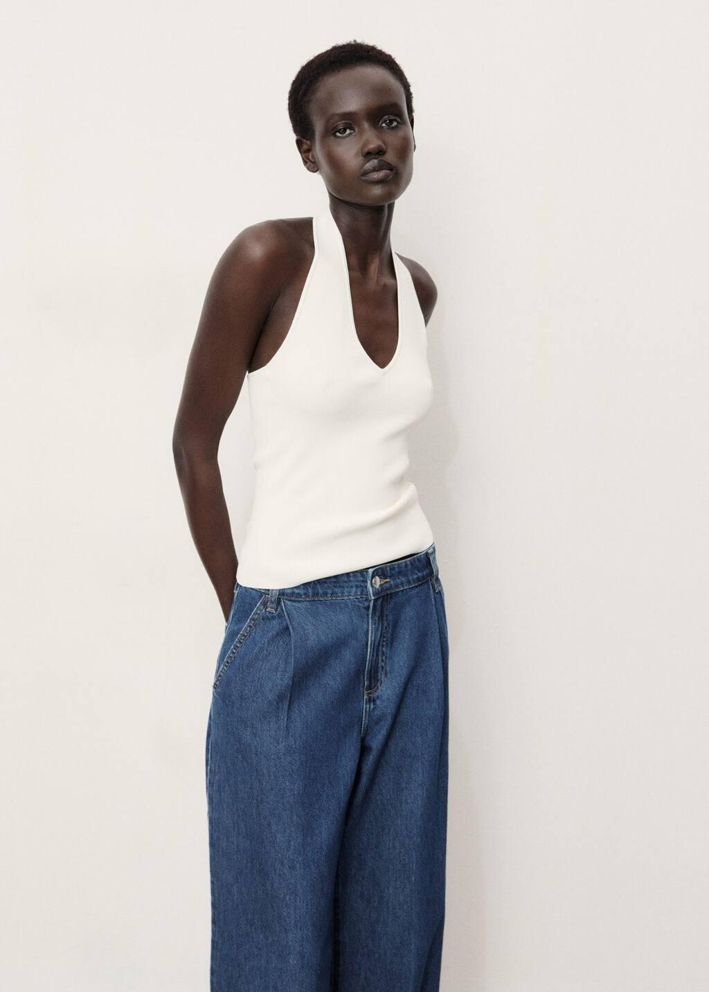 OPEN BLUE Wide-leg pleated jeans, , large image number 1