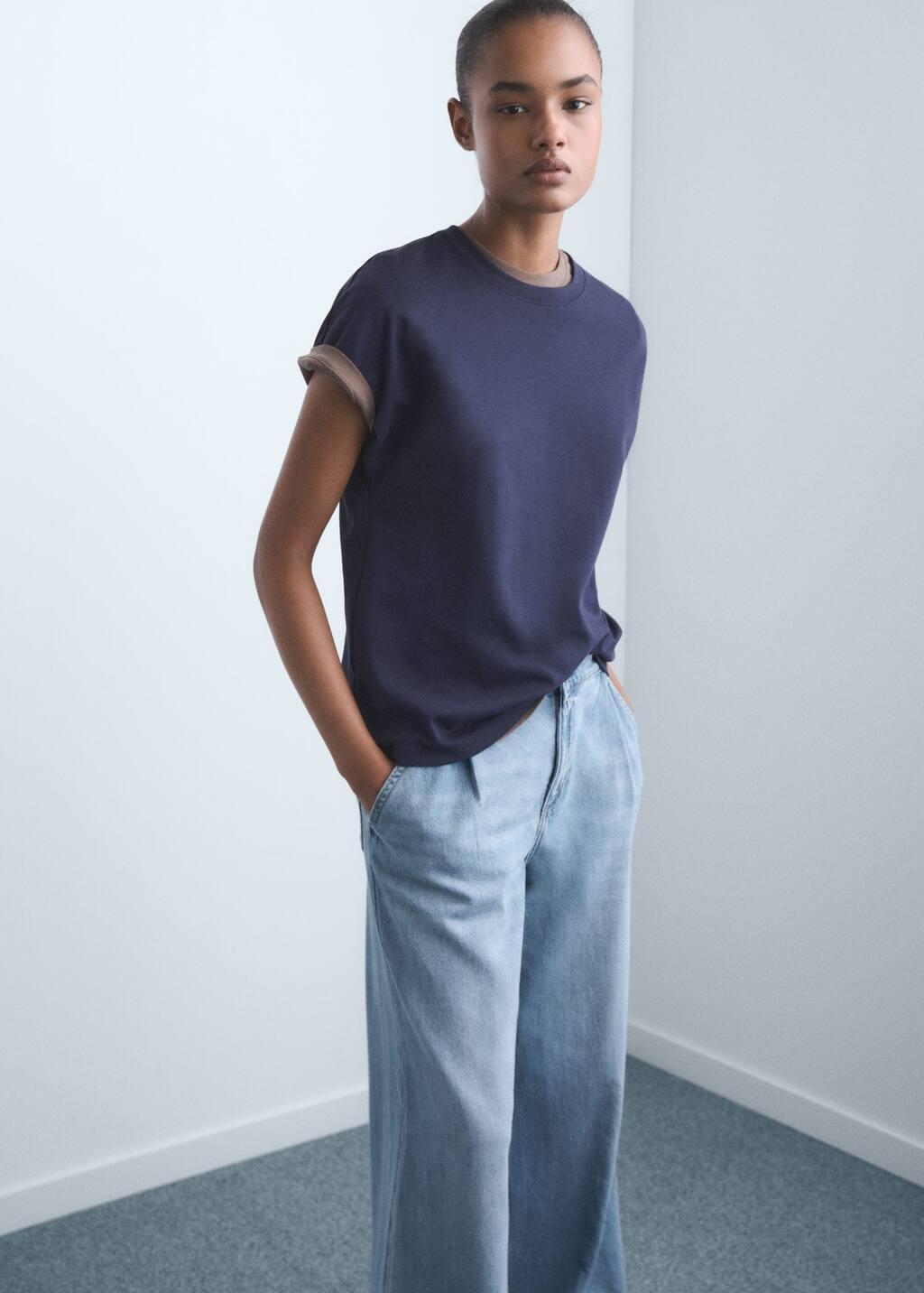 OPEN BLUE Wide-leg pleated jeans, , large image number 2