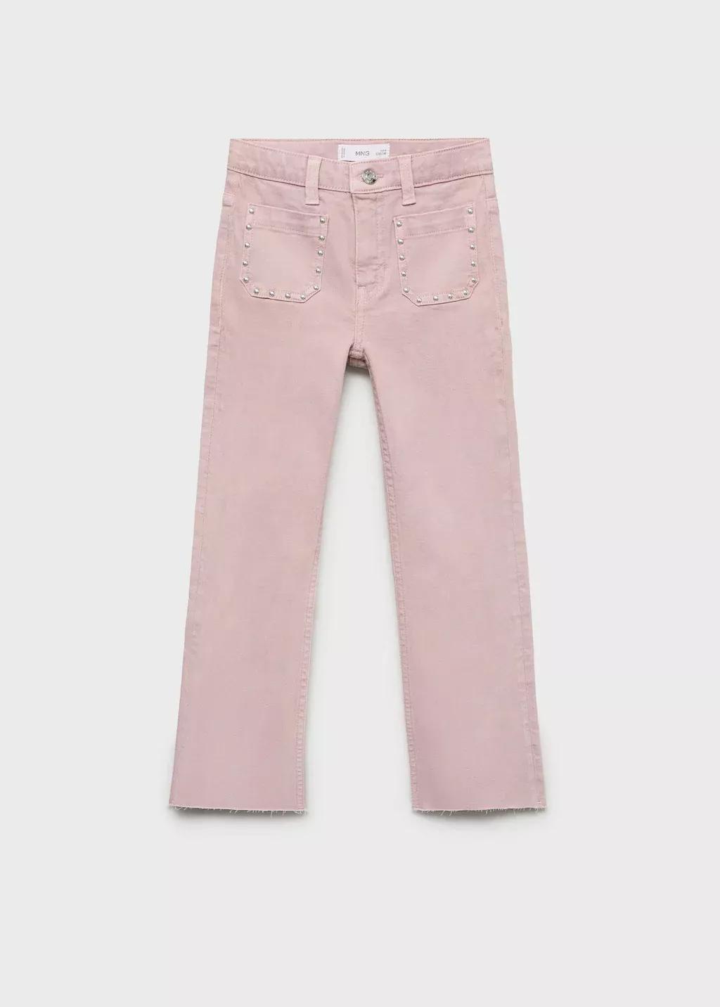 LT-PASTEL PURPLE Flared jeans with studs, Kids Girl, Light-Pastel Purple, medium