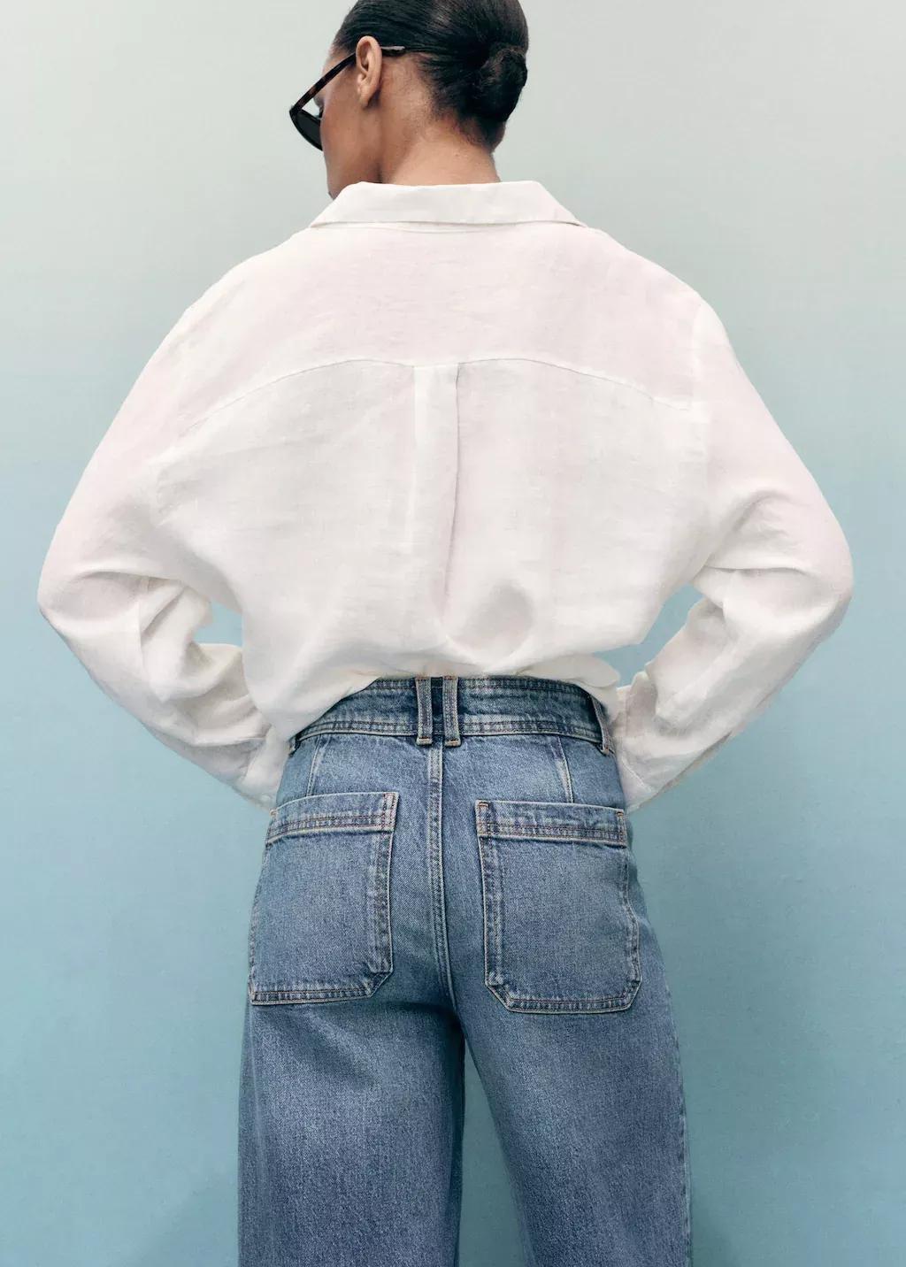 Blue Catherin Culotte High-Rise Jeans, Open Blue, large image number 2