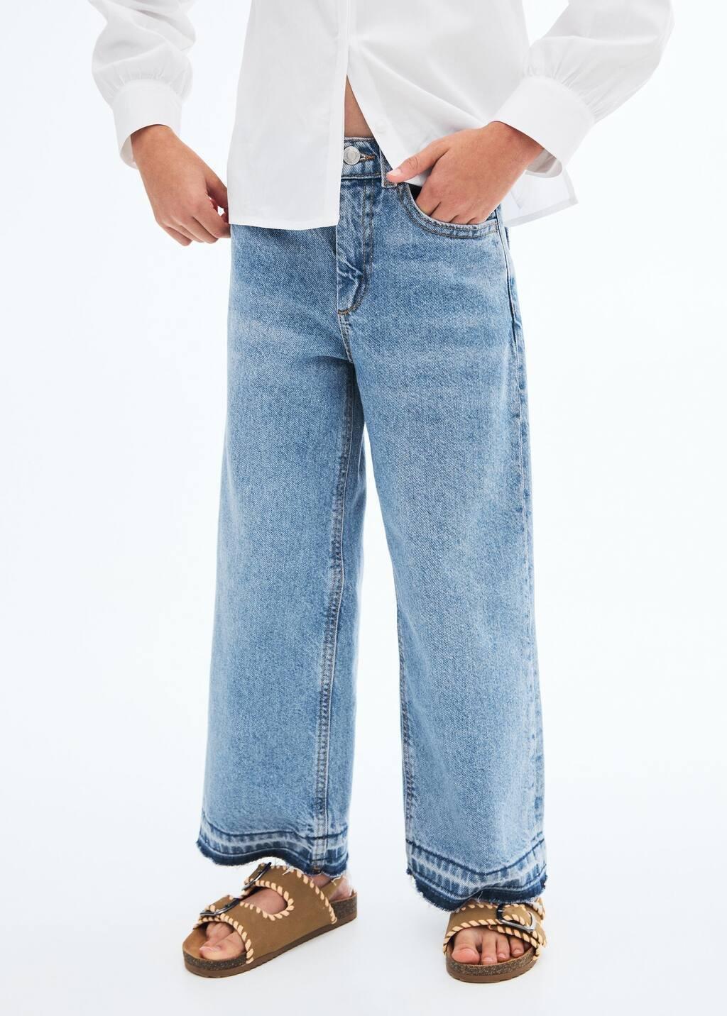 OPEN BLUE Jeans culotte mid-waist comfort, Kids Girl, , large image number 3