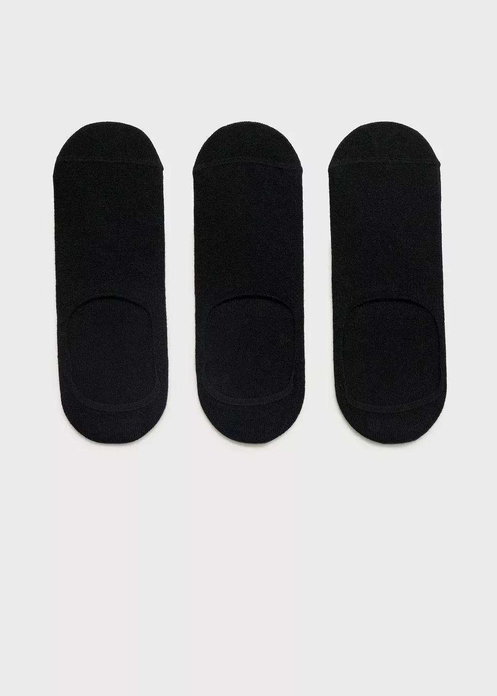 Black Invisible Socks, Set Of 3, , large image number 0