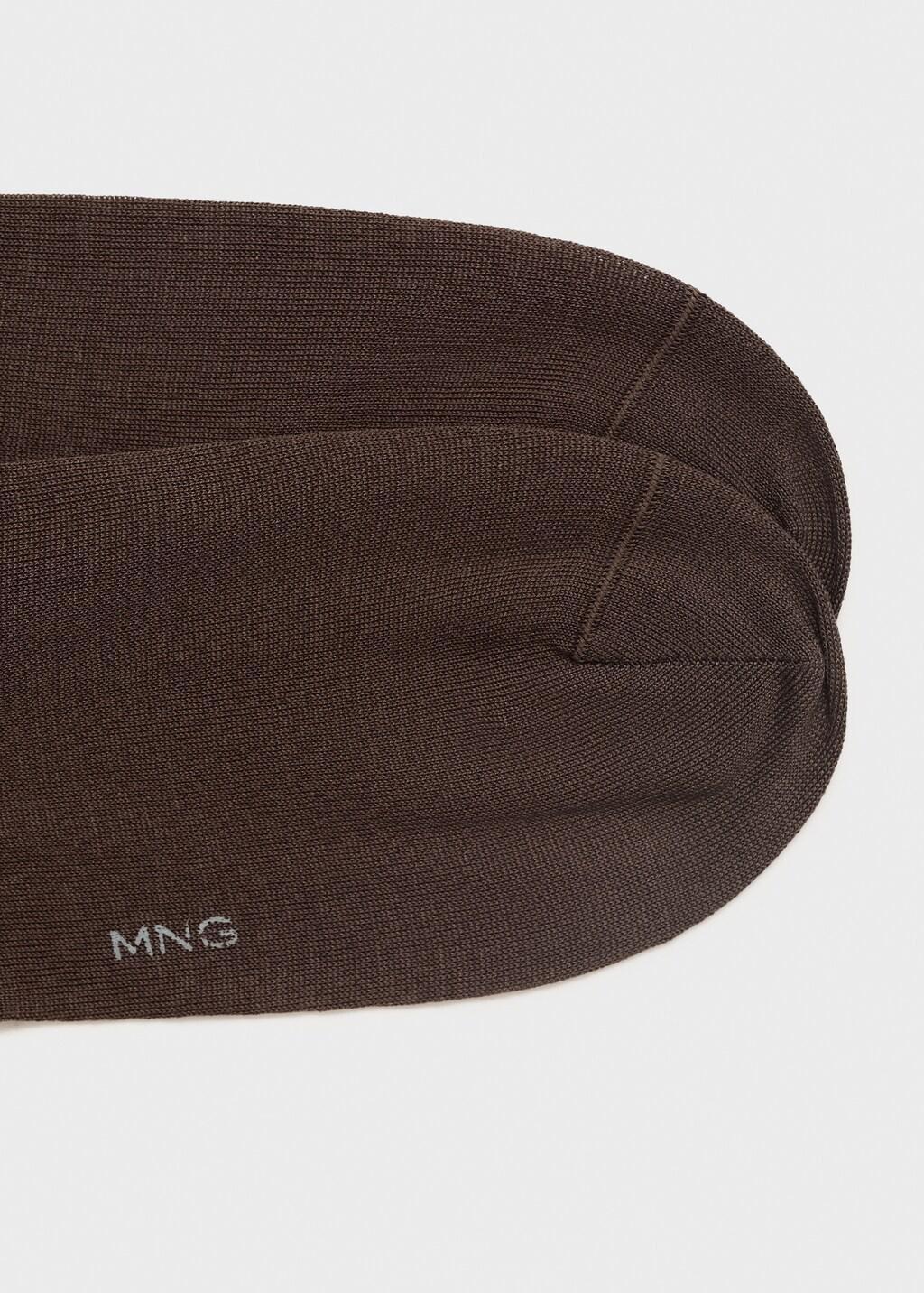Brown Long Cotton Socks, Set Of 2, Brown, large image number 4