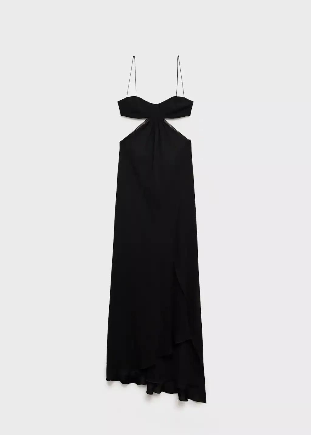 Black Dress With Asymmetrical Hem And Cut-Out, , large image number 3