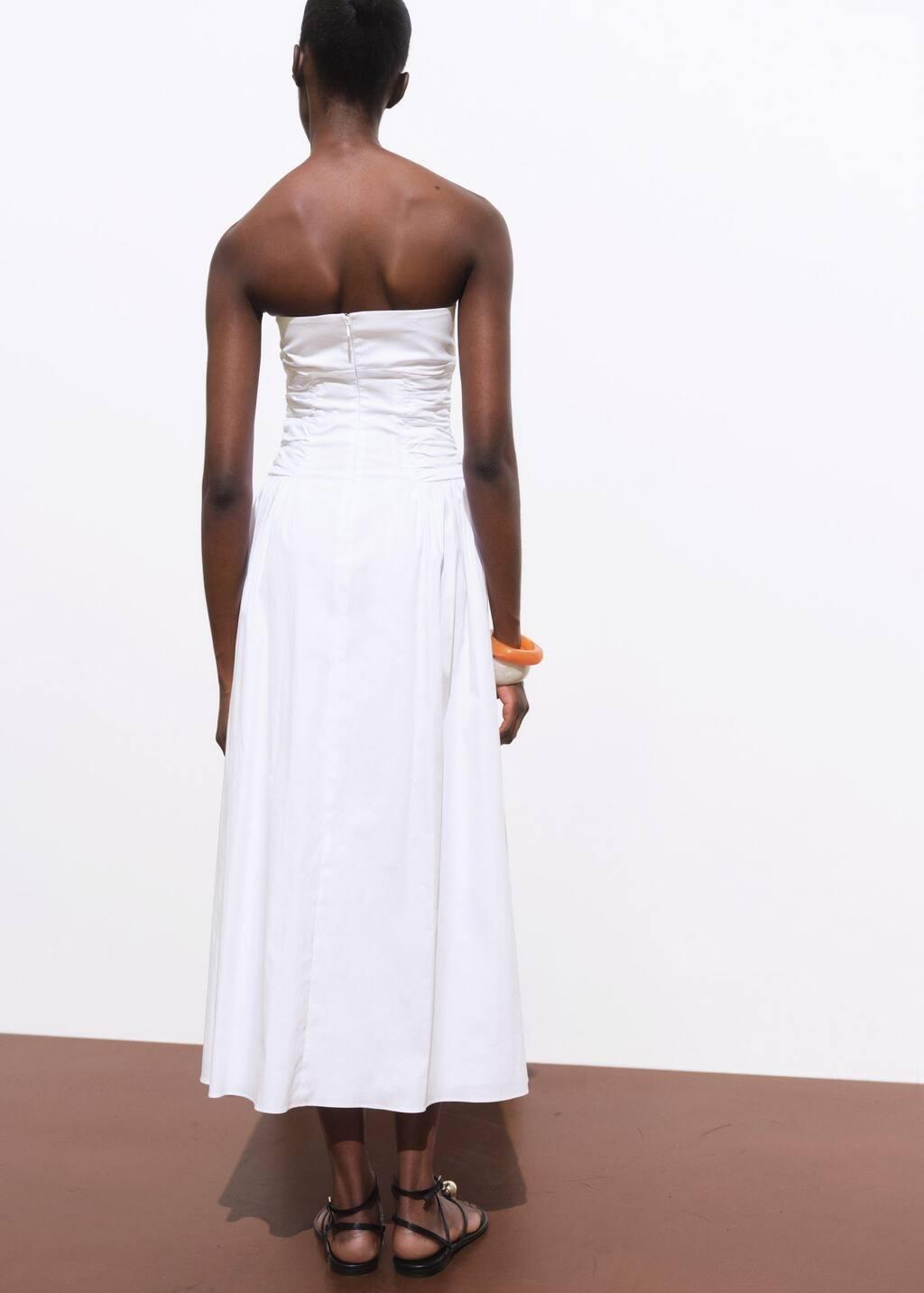 WHITE Strapless midi-dress, White, large image number 5