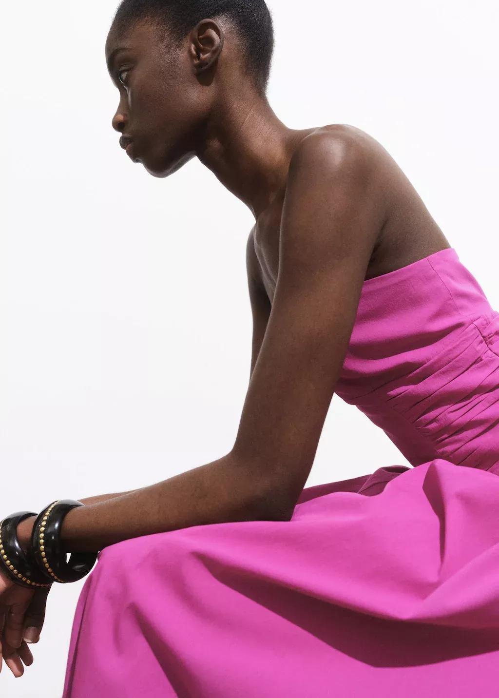 Pink Strapless Midi-Dress, , large image number 1