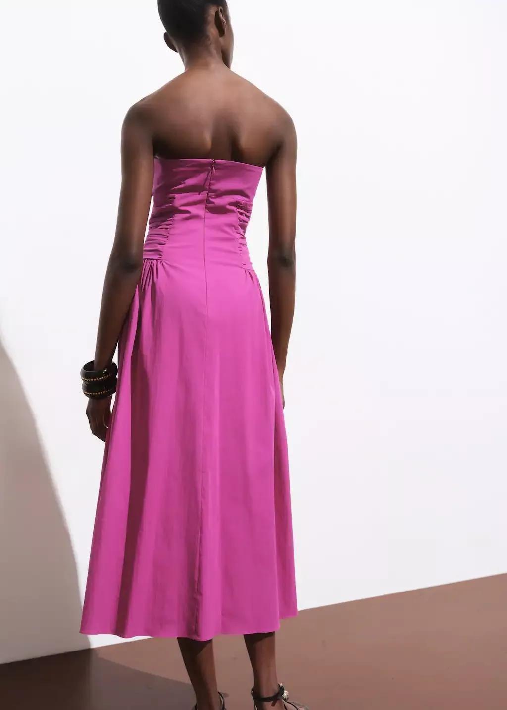 Pink Strapless Midi-Dress, , large image number 4