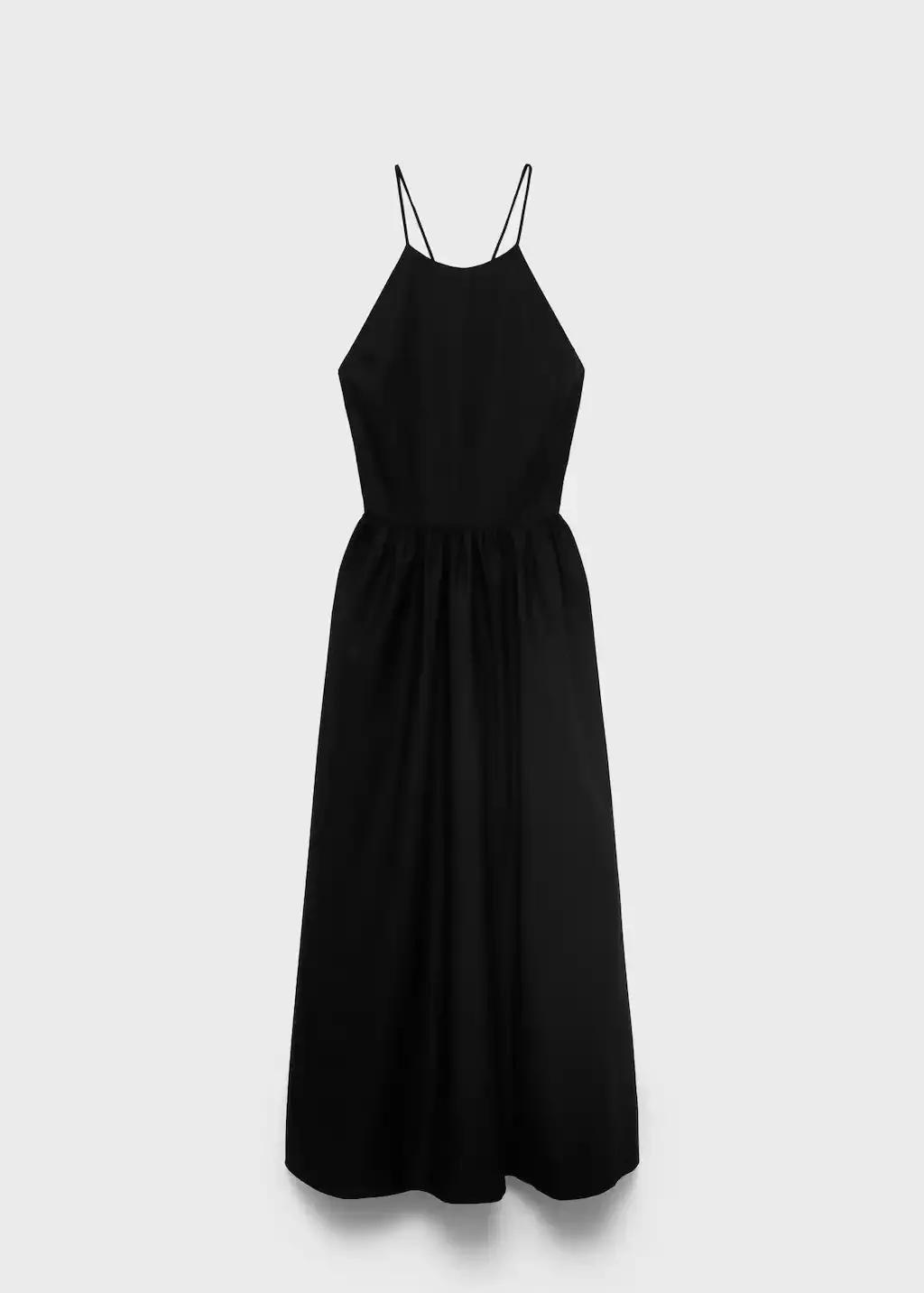Black Halter Dress With Crossed Back, , large image number 3