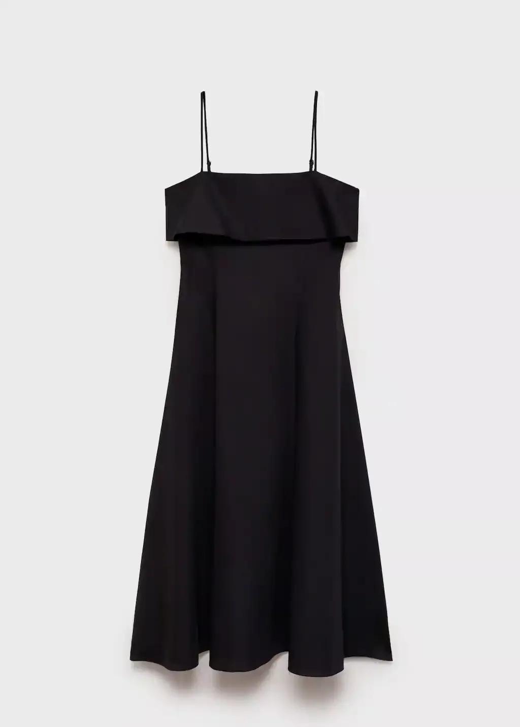 Black Flared Cotton Dress, , large image number 3