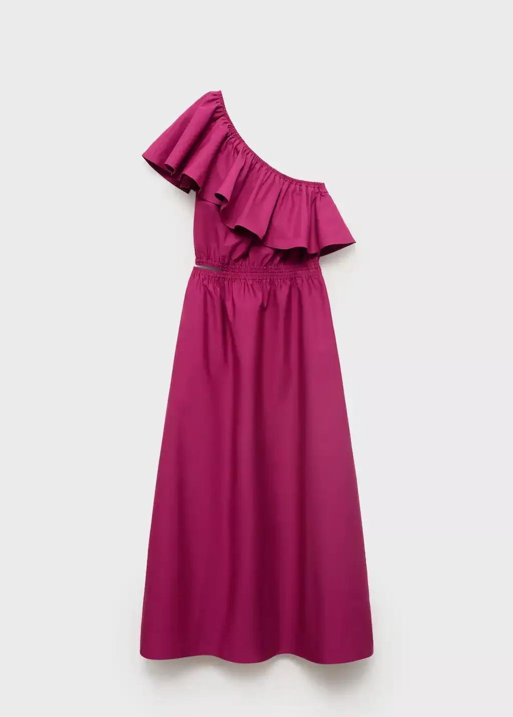 BRIGHT PINK Asymmetrical dress with cut-out, 0201_88, large image number 3