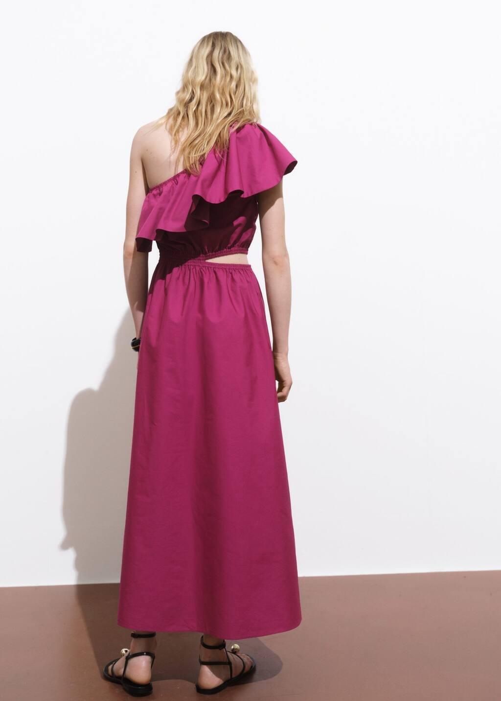 BRIGHT PINK Asymmetrical dress with cut-out, 0201_88, large image number 4