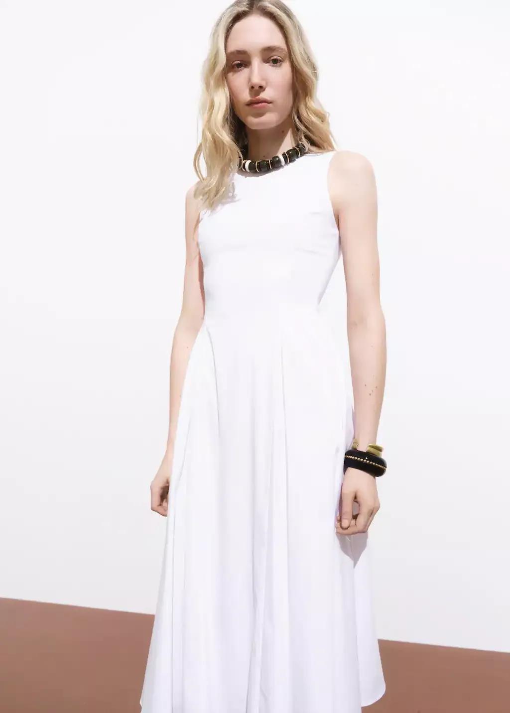 White Evase Midi Dress, , large image number 0