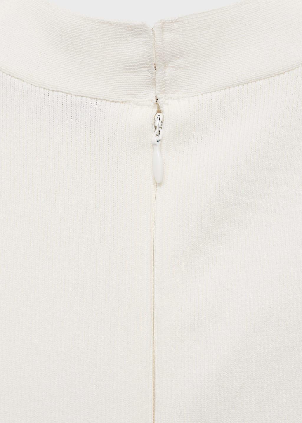 White Combined Long Dress, White, large image number 2