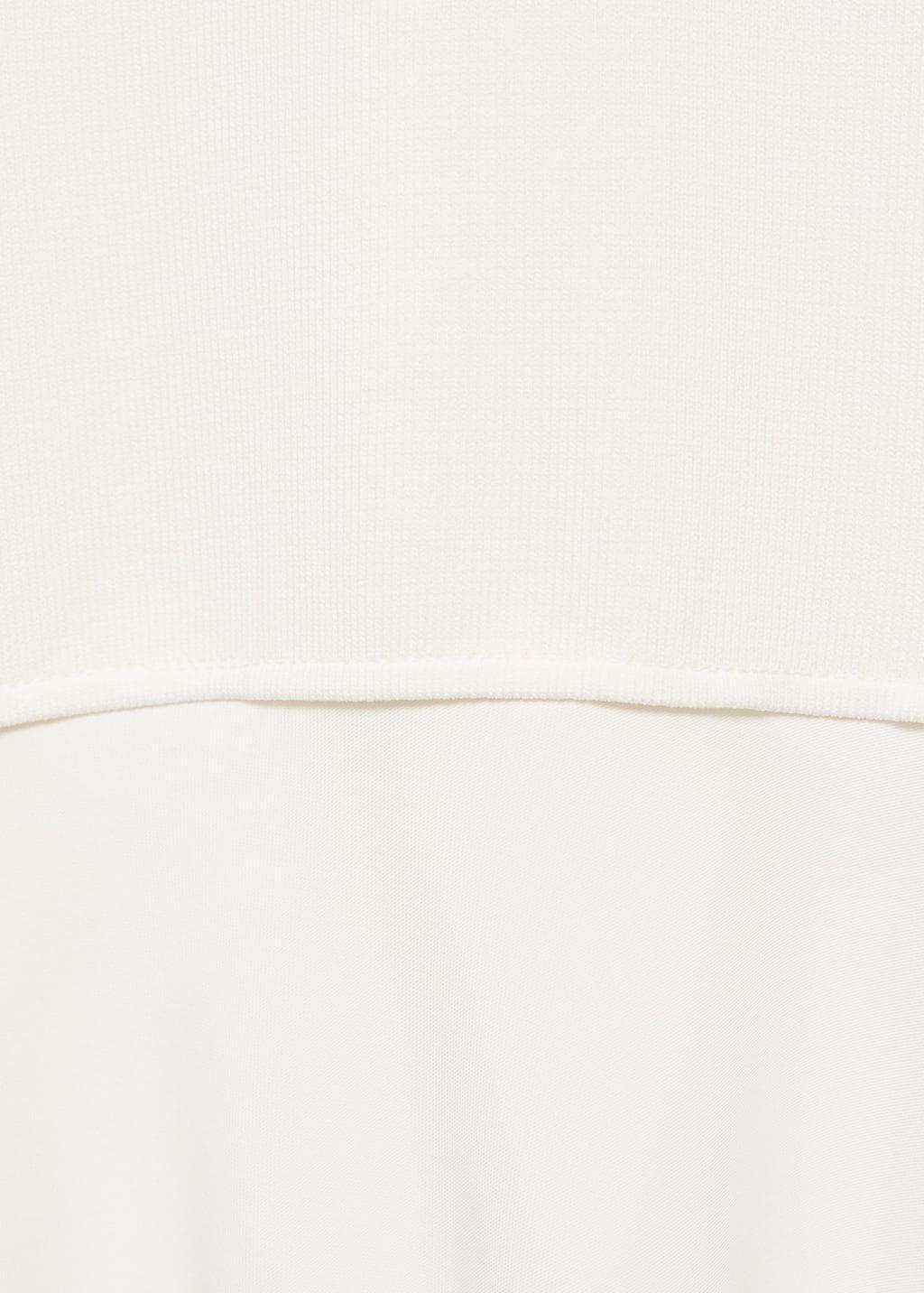 White Combined Long Dress, White, large image number 4