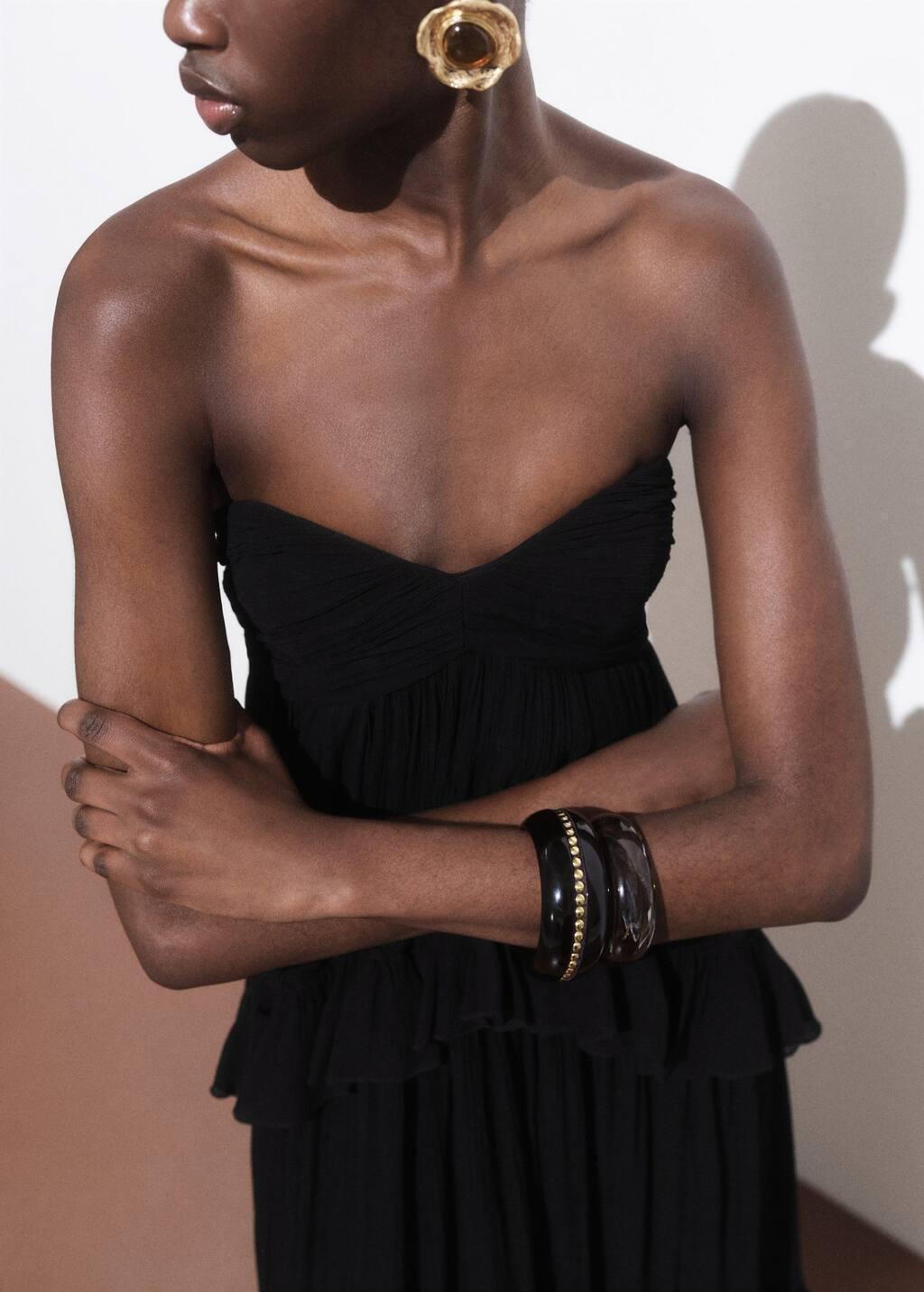 Black Strapless Maxi-Dress, , large image number 2