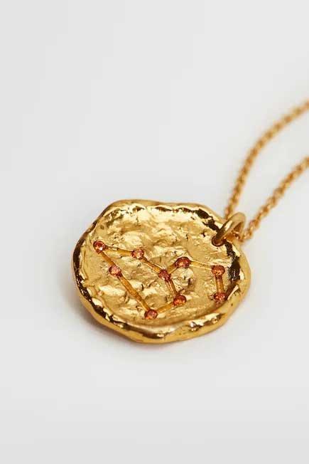 Gold Leo Horoscope Necklace, Women, , large image number 4