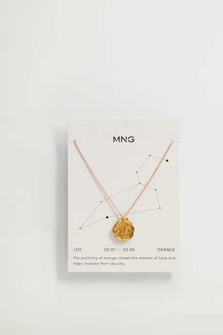 Gold Leo Horoscope Necklace, Women, , large image number 8