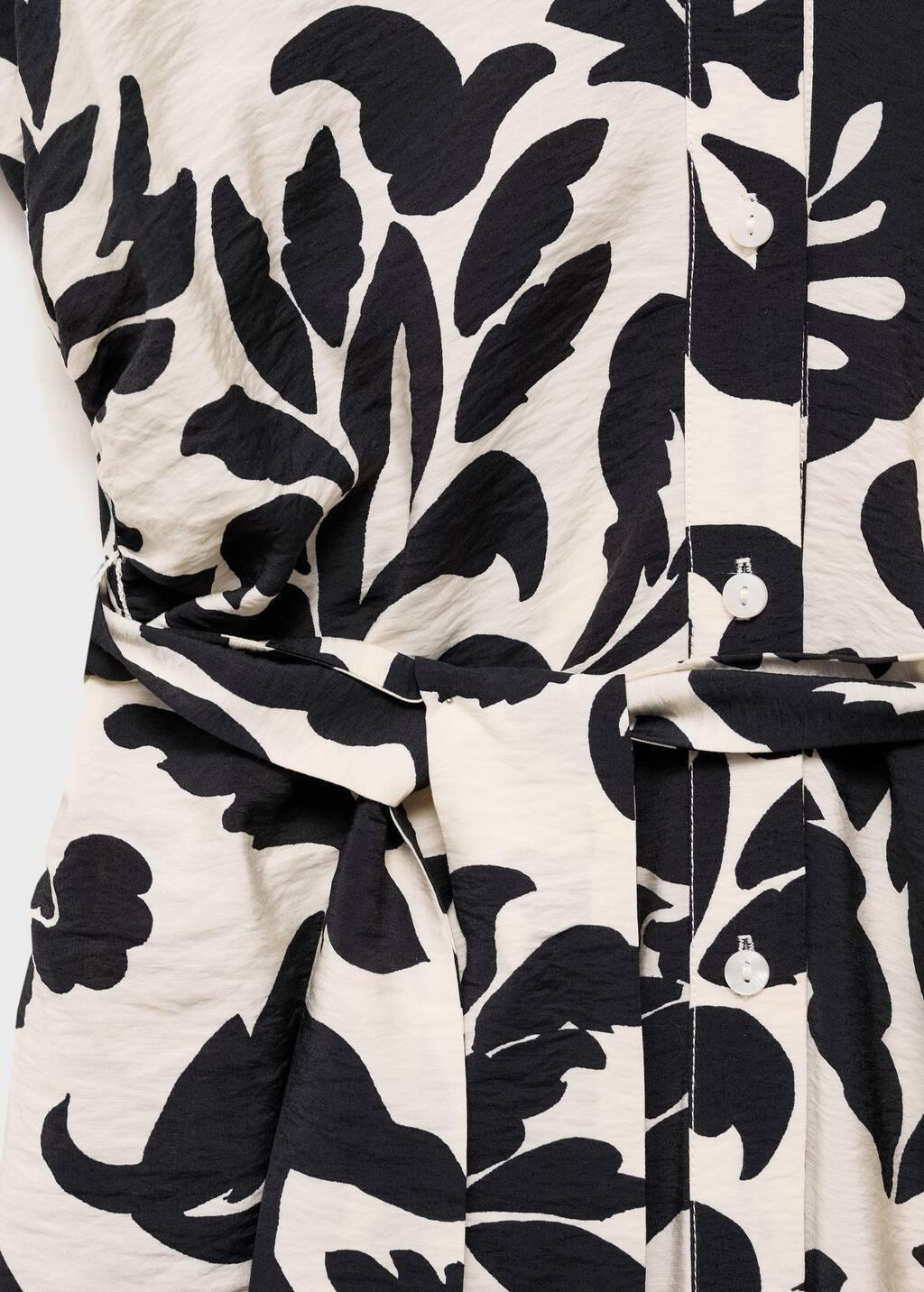 White Floral-Print Shirt-Style Dress, , large image number 1