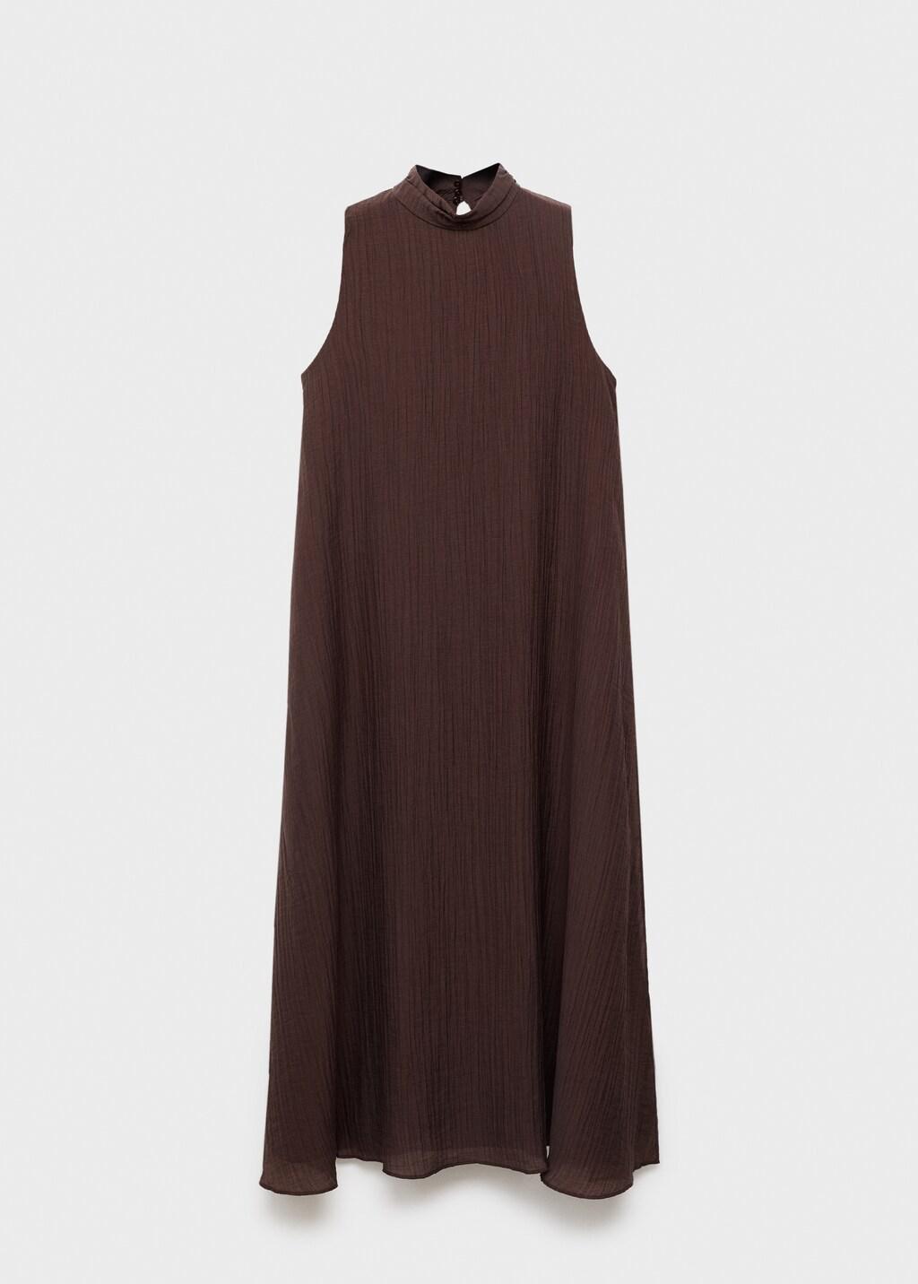 Brown Halter-Neck Lyocell Dress, , large image number 11