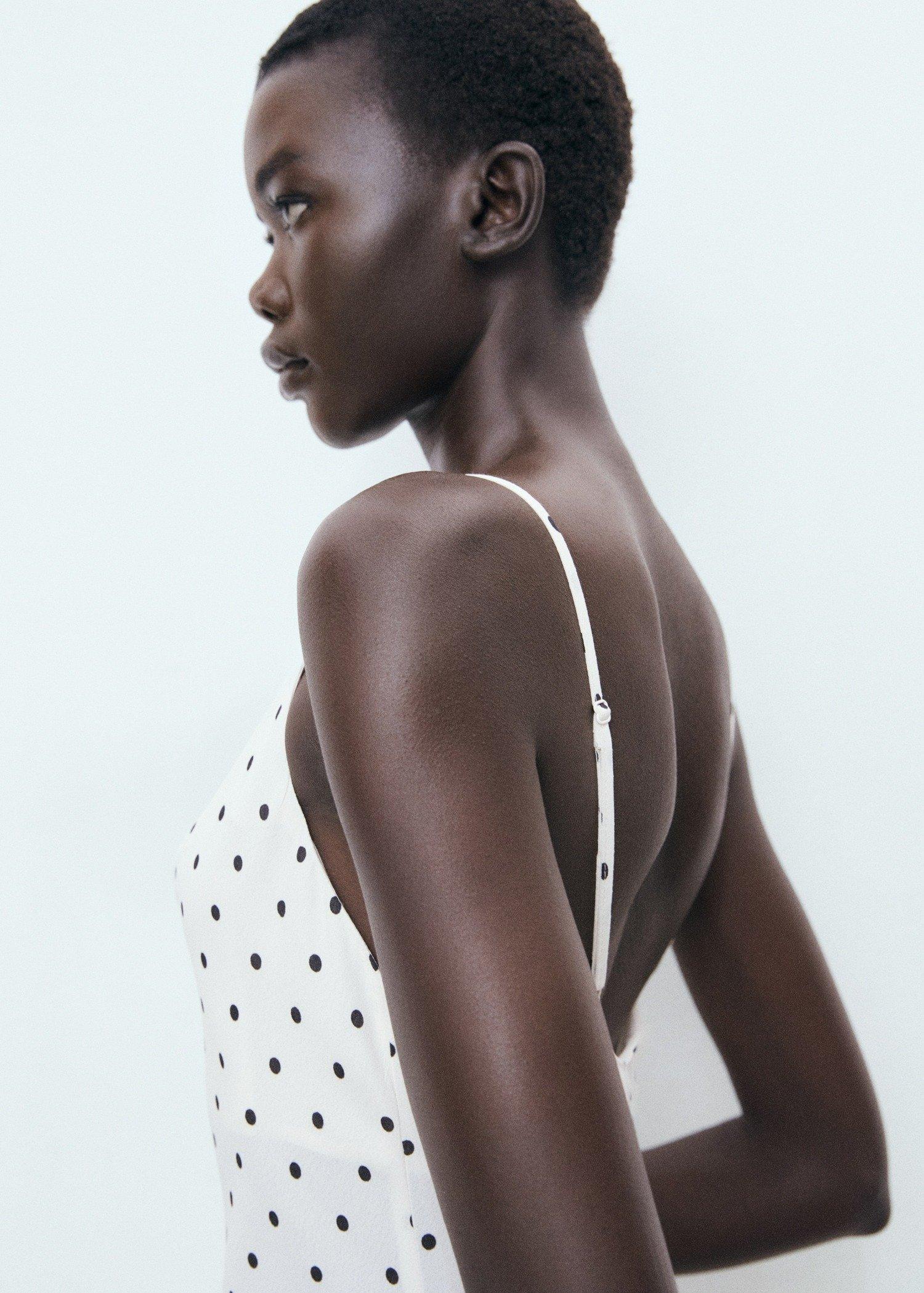 White Long Dress With Draped Neckline, Natural White, large image number 9